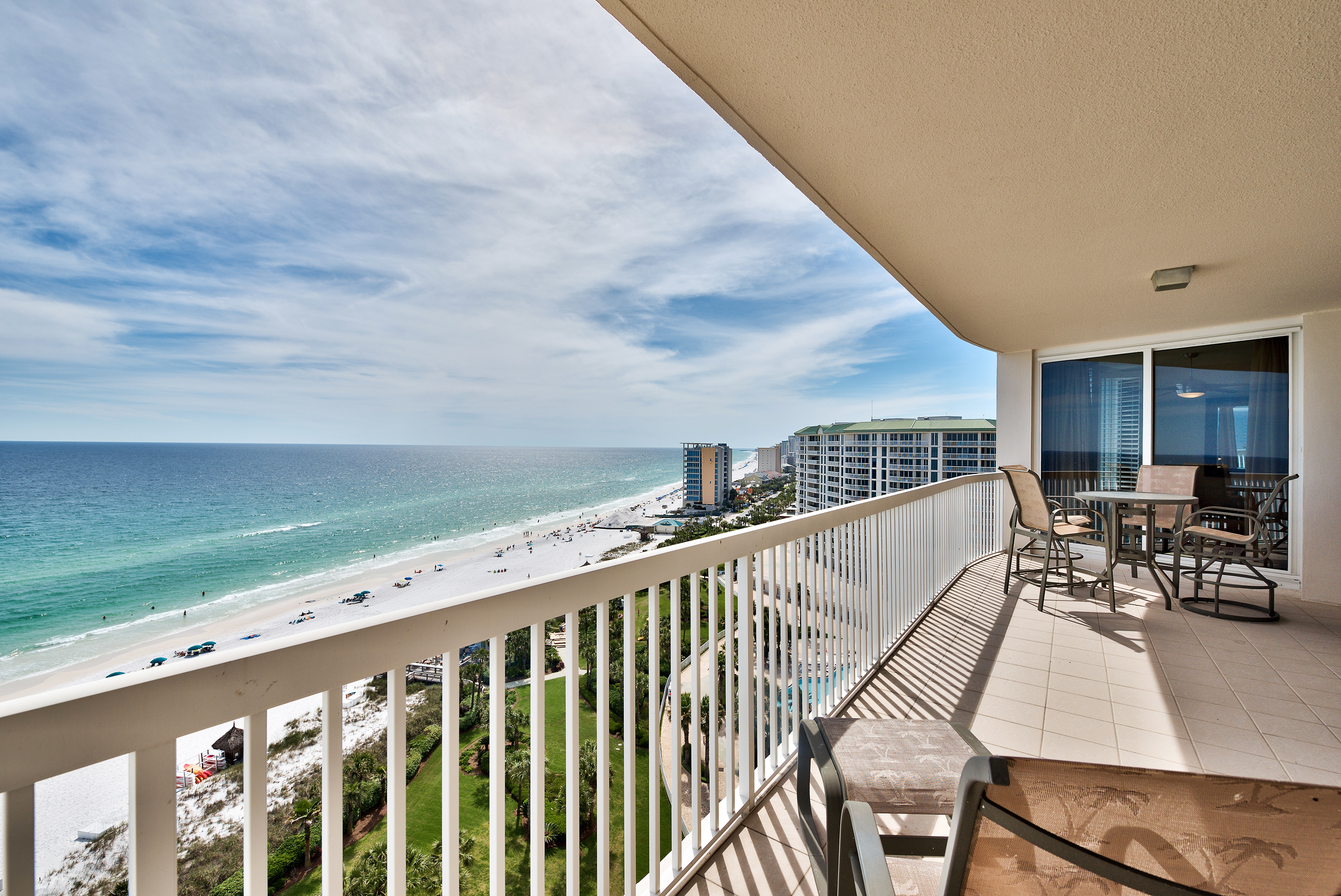 The view from a balcony of one of Destin's Gulf front condos